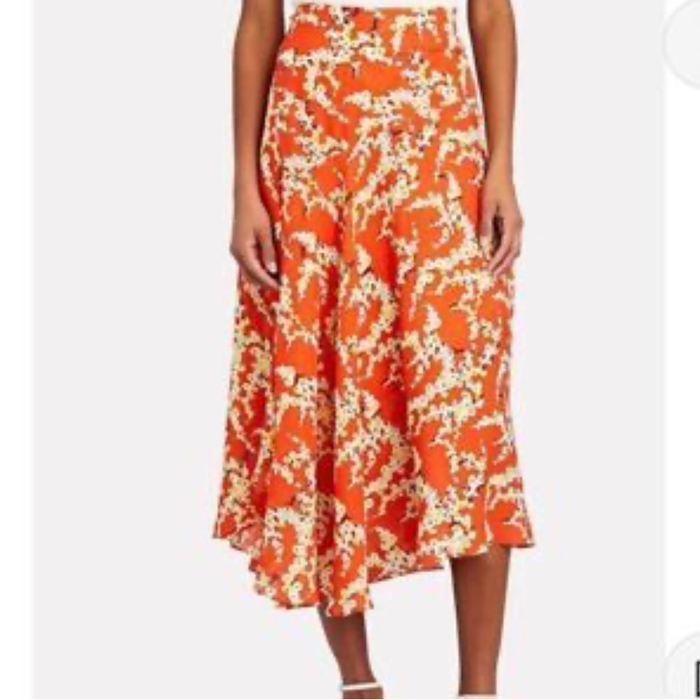 A.L.C. Silk Lev Floral Asymmetrical Slip Skirt